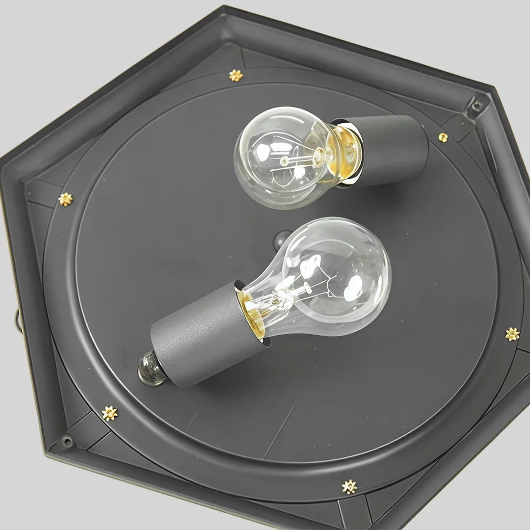 Black Flush Mount Light Fixture European Waterproof Ceiling Light
