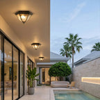 Black Flush Mount Light Fixture European Waterproof Ceiling Light