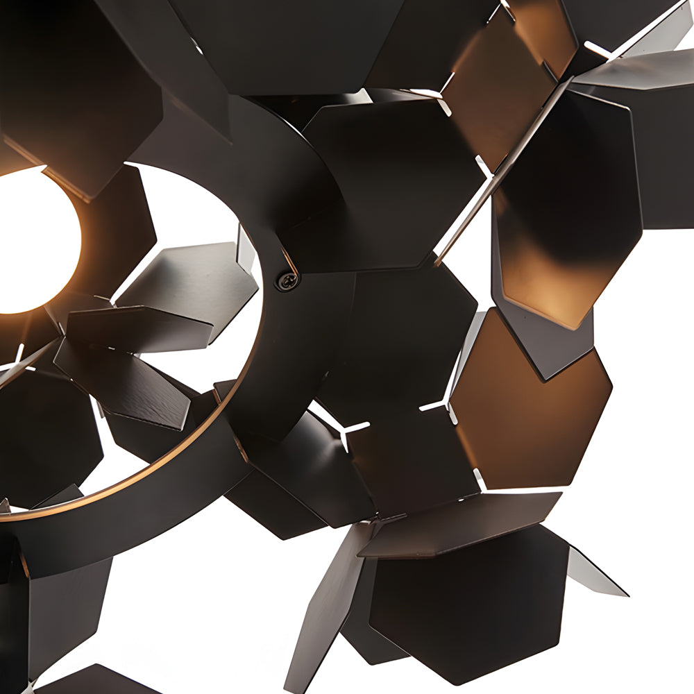 Black Geometric Chandelier Iron Art Designer Ceiling Light