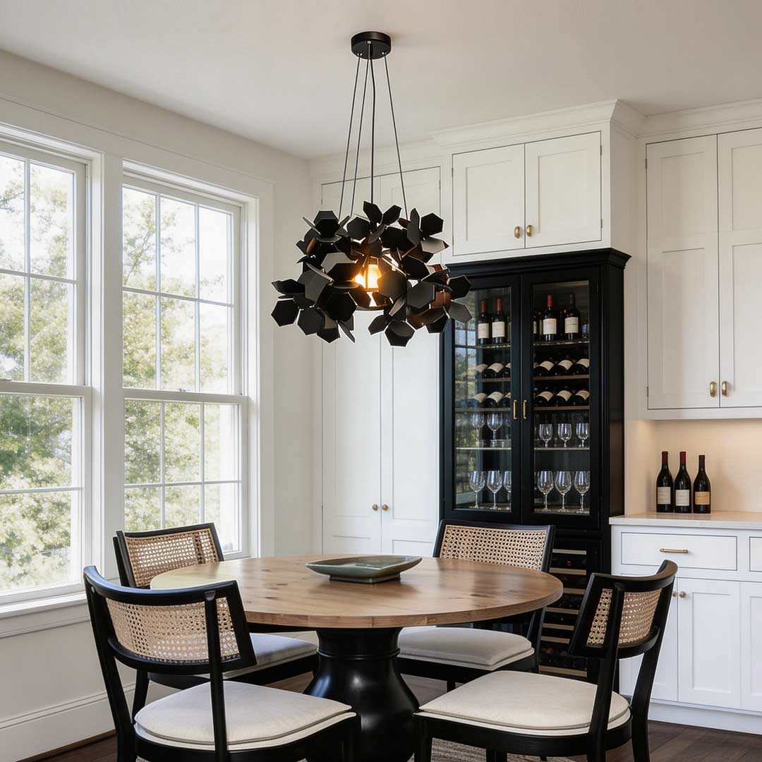 Black Geometric Chandelier Iron Art Designer Ceiling Light
