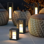 [Open-Box]Black Lantern Outdoor Light Rectangular Frame Waterproof Lamp