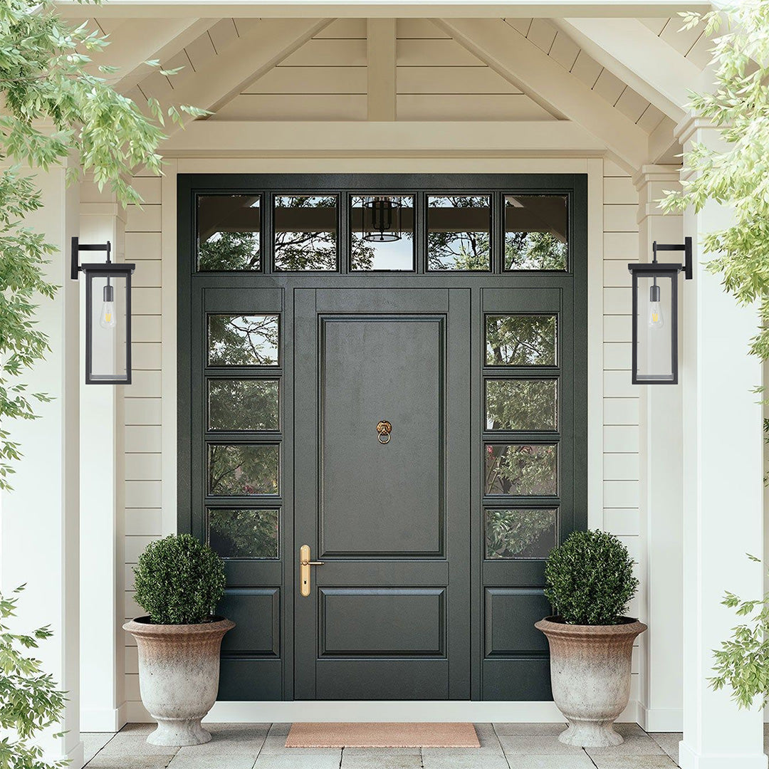 2 PCS Exterior Lantern Wall Lights Outdoor Courtyard Waterproof Light