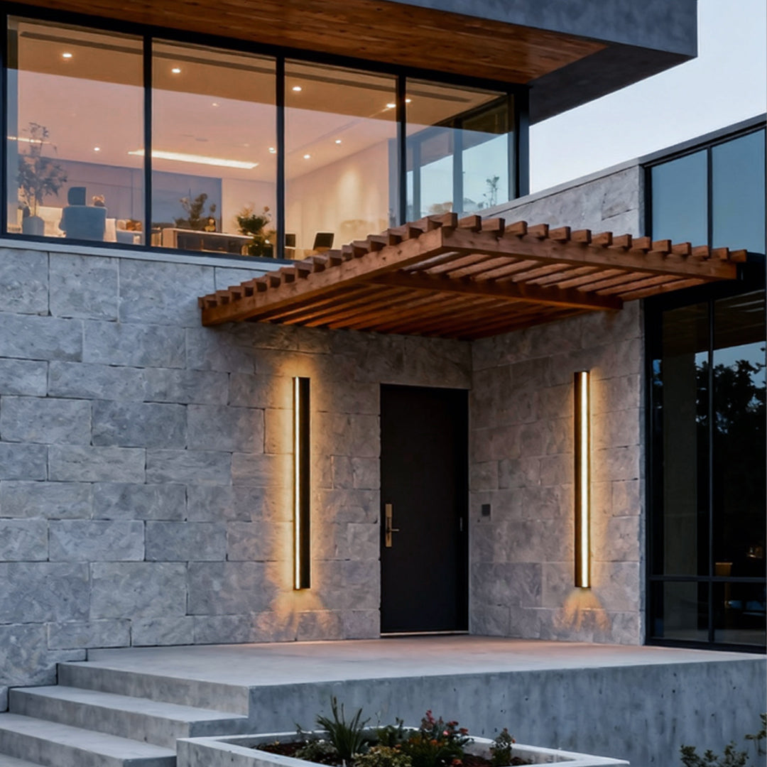 Black Linear Wall Light LED Modern Waterproof Outdoor Light