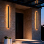 Black Linear Wall Light LED Modern Waterproof Outdoor Light