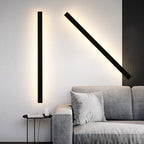 Black Linear Wall Sconce Waterproof Metal Modern LED Outdoor Light