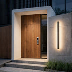 Black Linear Wall Sconce Waterproof Metal Modern LED Outdoor Light