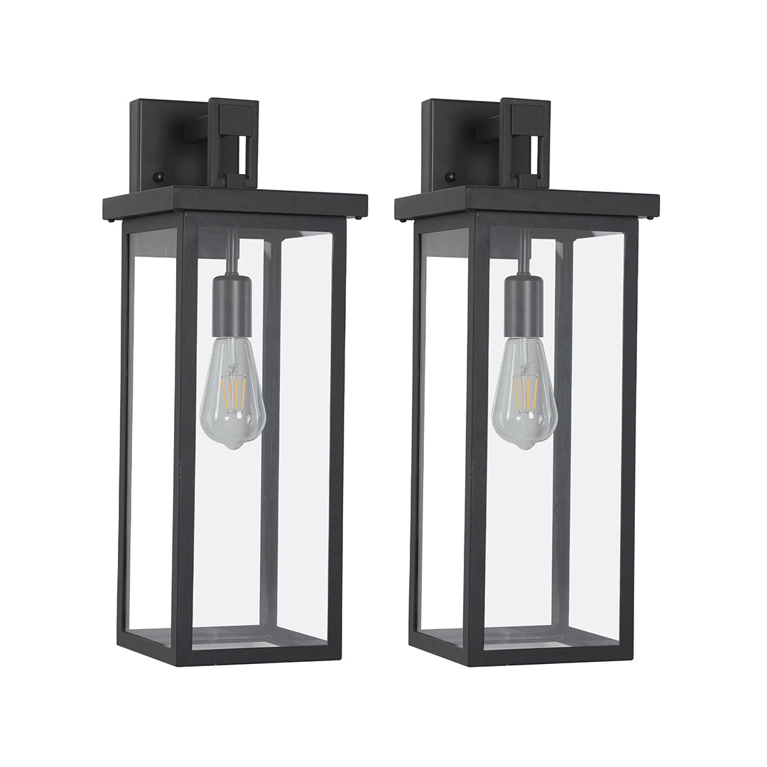2 PCS Exterior Lantern Wall Lights Outdoor Courtyard Waterproof Light