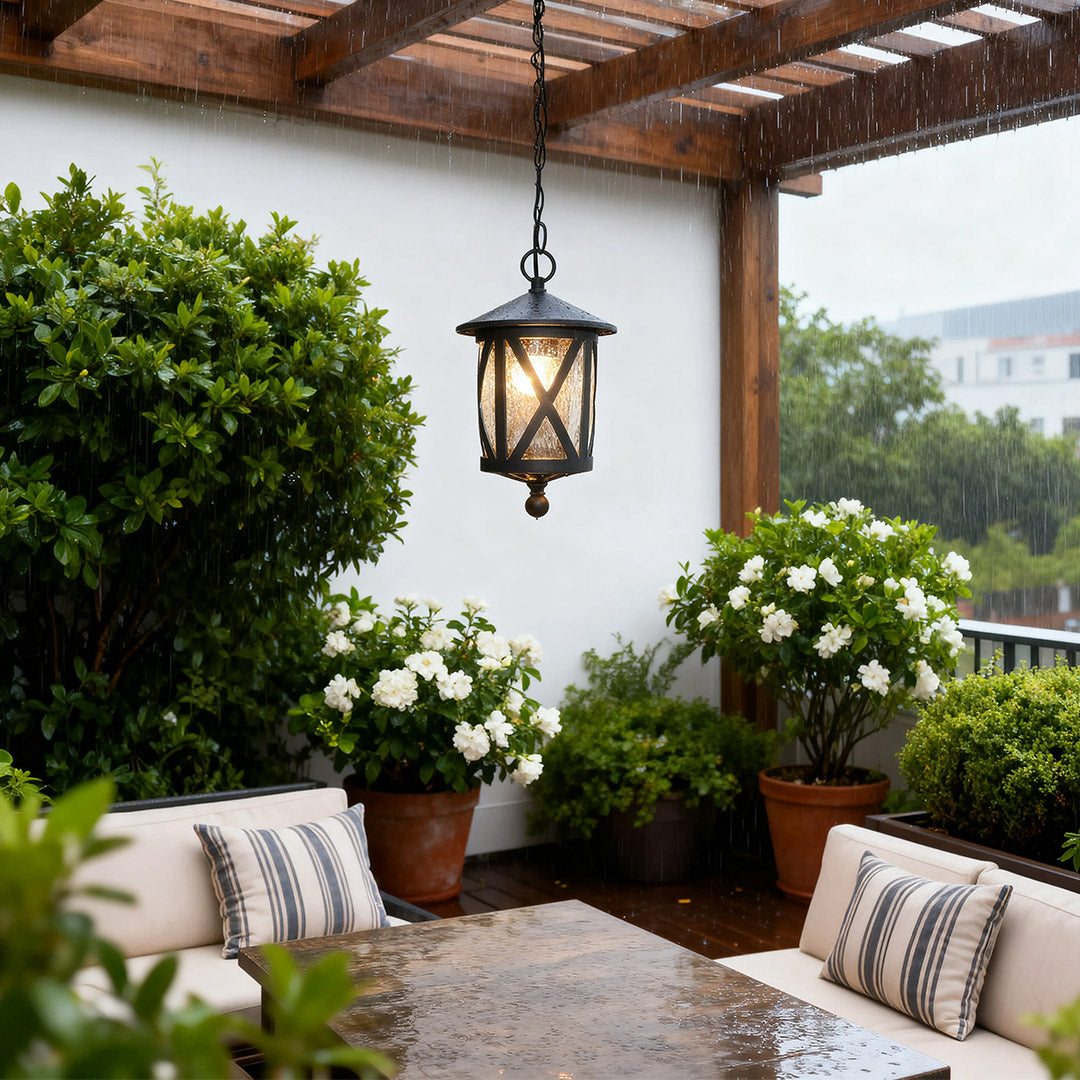 Black Outdoor Pendant Light Classic Adjustable Chain Ceiling Lights