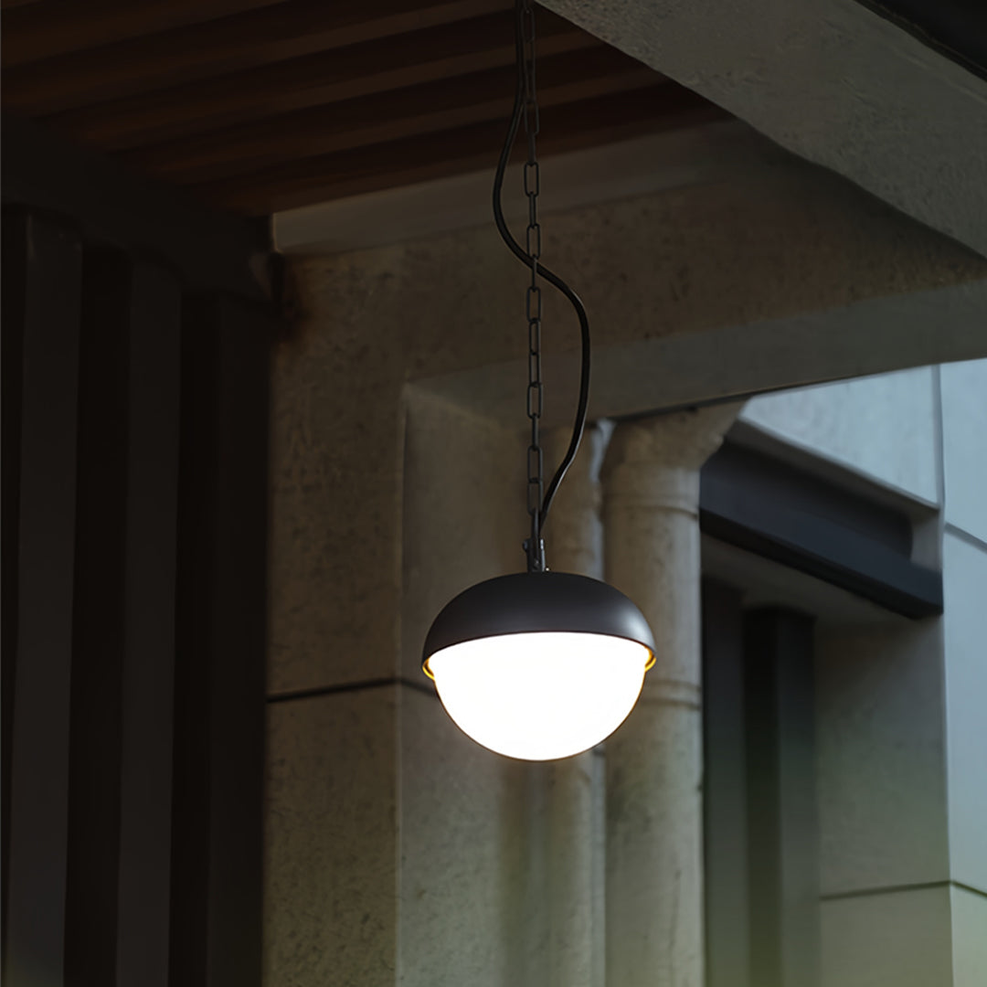 Black Outdoor Pendant Light Waterproof Terrace Ceiling Light