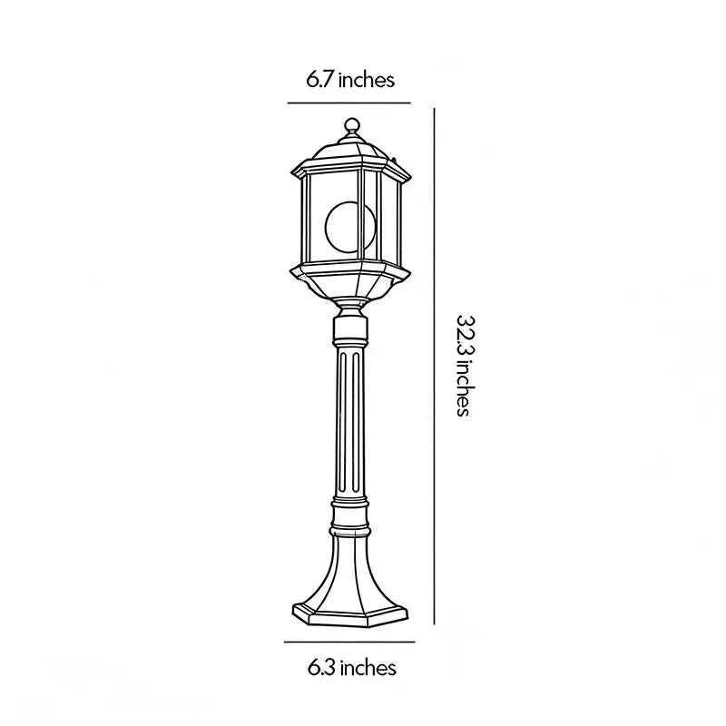 Path Landscape Lighting European Amber Glass Outdoor Lawn Light
