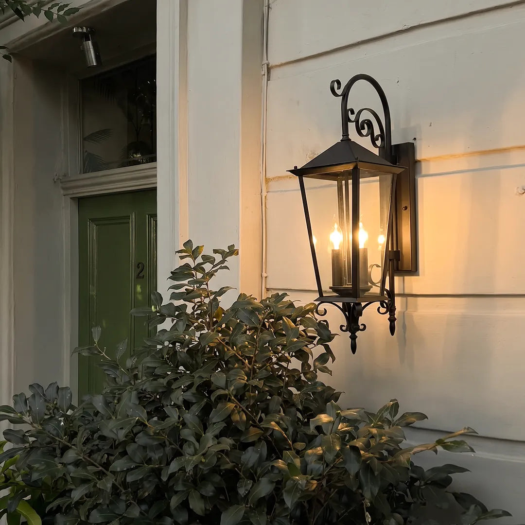 2 PCS Black Outdoor Wall Sconce European Vintage Wall Lantern