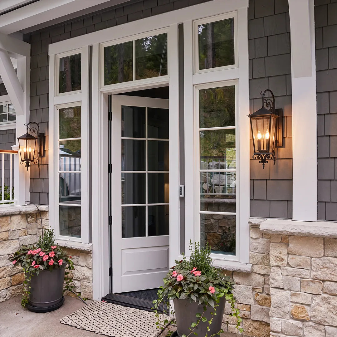 2 PCS Black Outdoor Wall Sconce European Vintage Wall Lantern