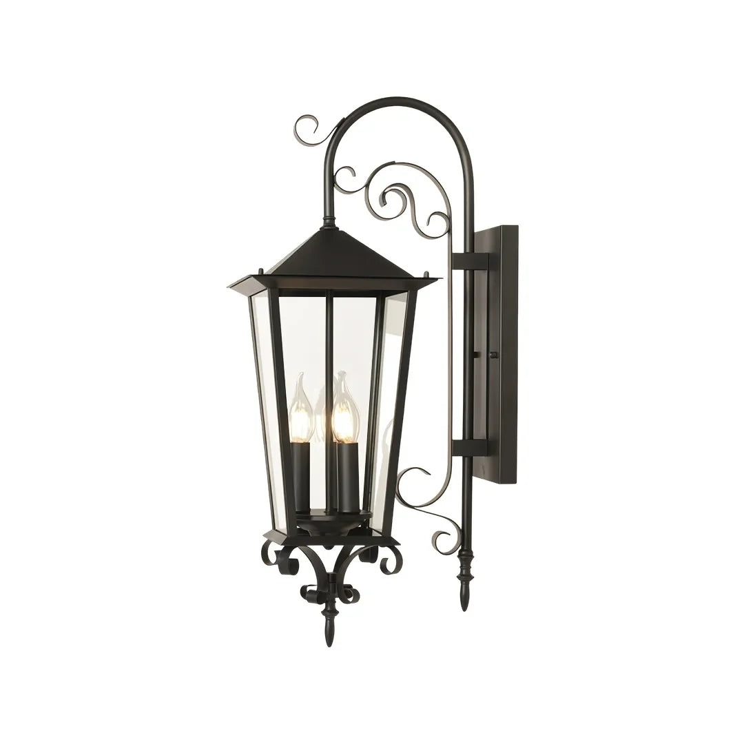 2 PCS Black Outdoor Wall Sconce European Vintage Wall Lantern