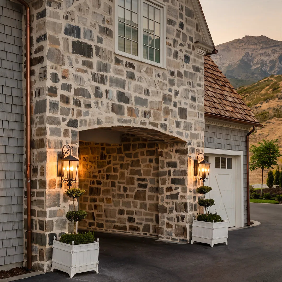 2 PCS Black Outdoor Wall Sconce European Vintage Wall Lantern