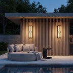 Contemporary Black Wall Lights Faux Marble Outdoor Light