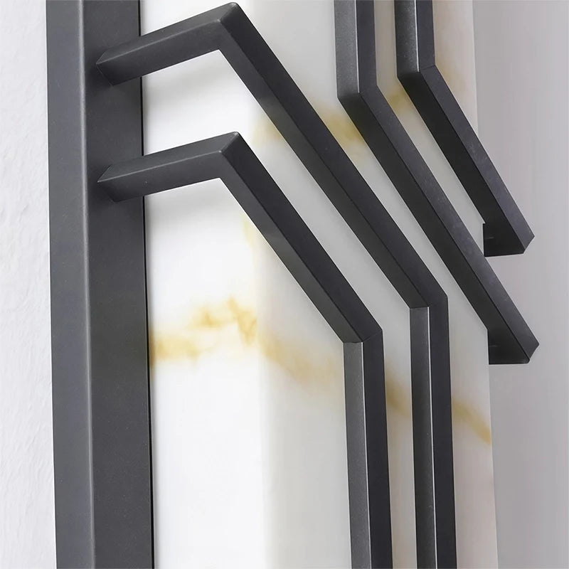 Contemporary Black Wall Lights Faux Marble Outdoor Light