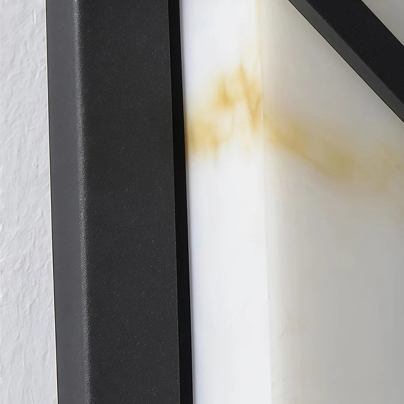 Contemporary Black Wall Lights Faux Marble Outdoor Light