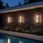 Contemporary Black Wall Lights Faux Marble Outdoor Light