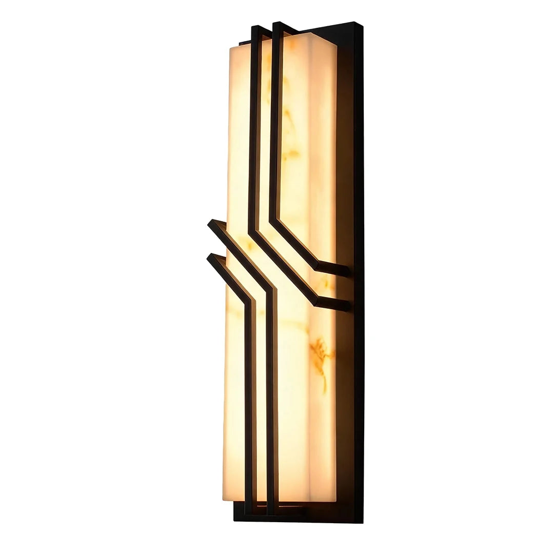 Contemporary Black Wall Lights Faux Marble Outdoor Light