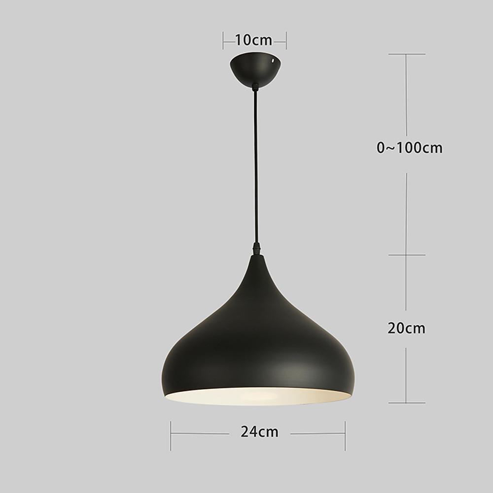 9 inch  Incandescent Metal Dome Bowl Black Pendant Light Fixtures