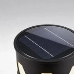 Solar Powered LED Bollard Lights Modern Honeycomb Outdoor Light