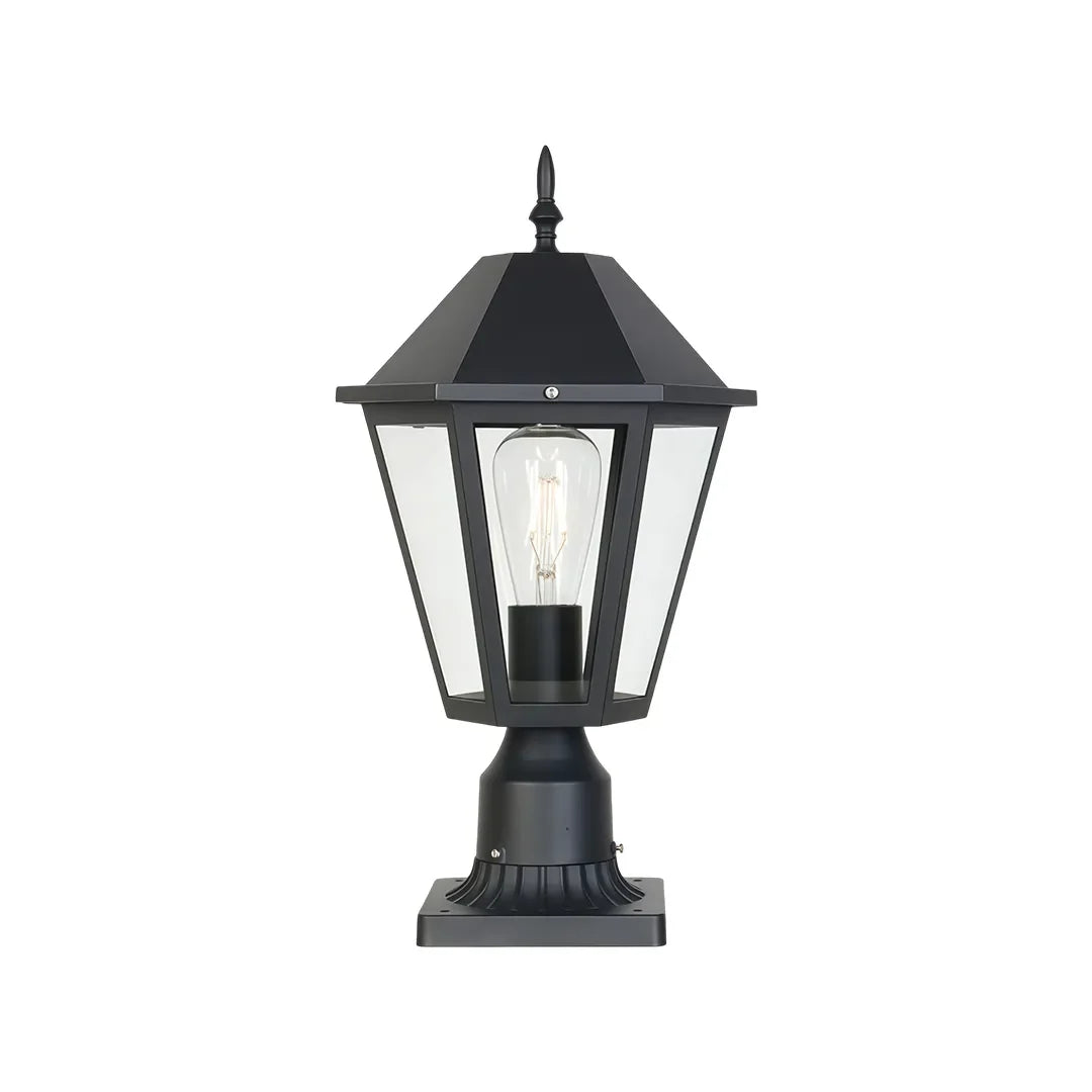 2 PCS Black Pillar Lights European Vintage Outdoor Lights