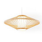 Black Rattan Pendant Light Radiating Bamboo Frame Ceiling Light