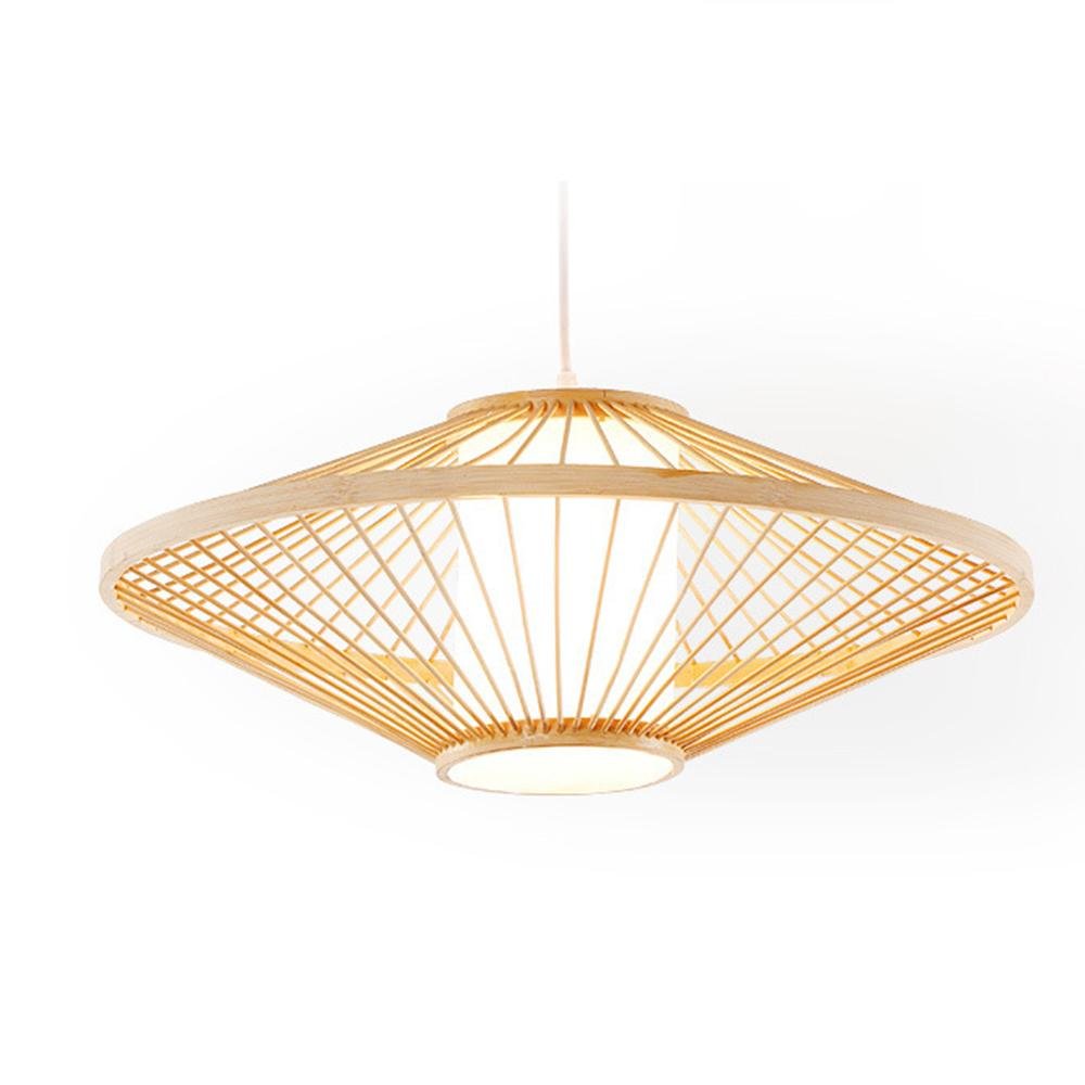 Black Rattan Pendant Light Radiating Bamboo Frame Ceiling Light