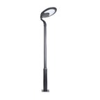 Black Round Modern Outdoor LED Solar Post Street Light