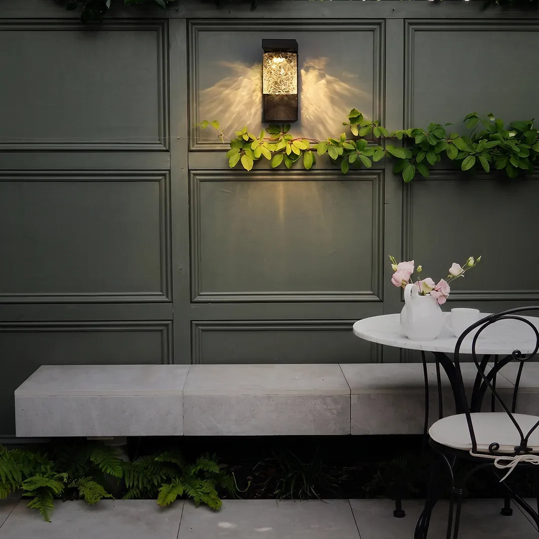 Black Sconce Wall Light Modern Glass Outdoor Light