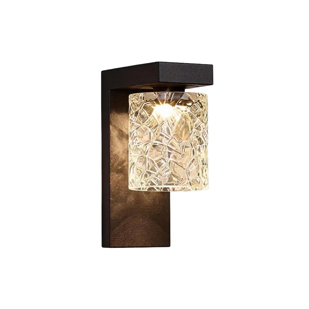 Black Sconce Wall Light Modern Glass Outdoor Light