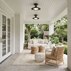 Black Semi Flush Ceiling Light Vintage Glass Outdoor Light