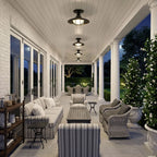 Black Semi Flush Ceiling Light Vintage Glass Outdoor Light