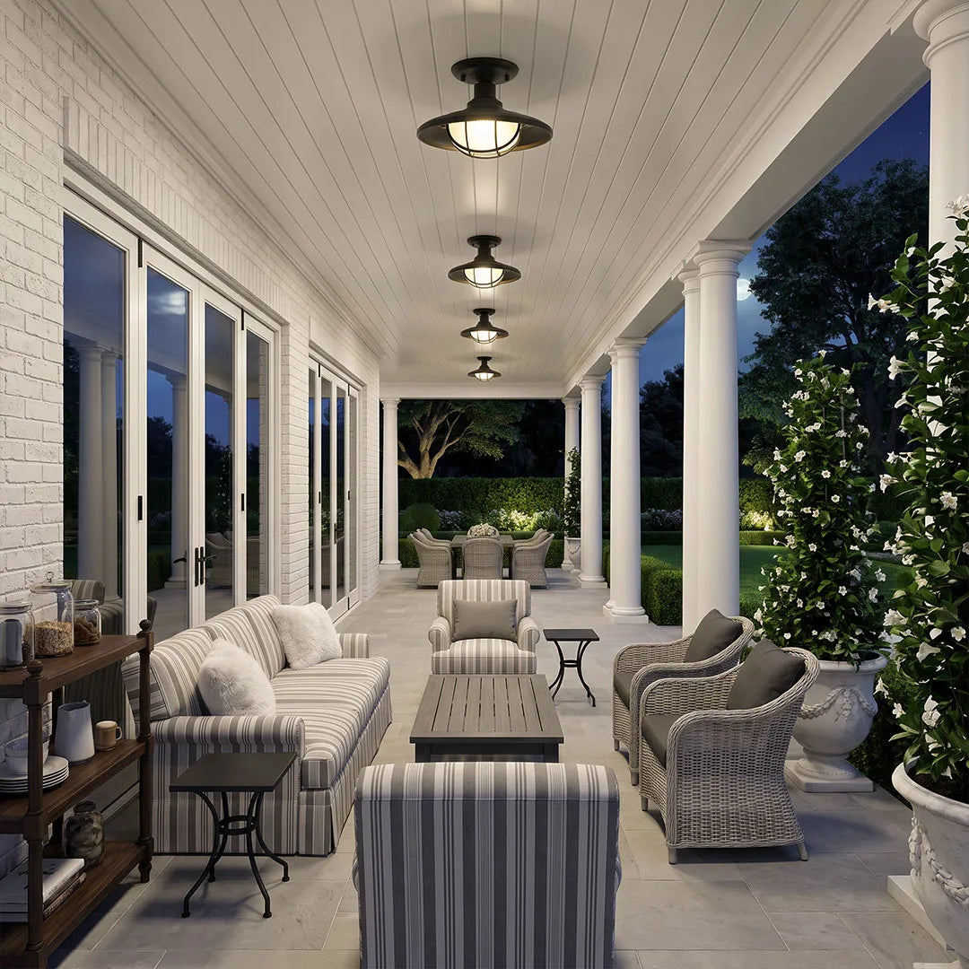Black Semi Flush Ceiling Light Vintage Glass Outdoor Light