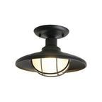 Black Semi Flush Ceiling Light Vintage Glass Outdoor Light