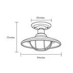 Black Semi Flush Ceiling Light Vintage Glass Outdoor Light