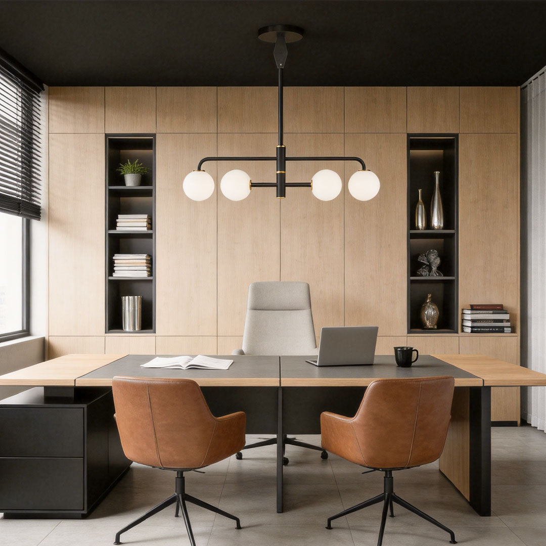 Black Semi Flush Mount Light Minimalist Sloped Ceiling Light