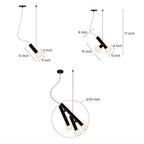 Black Small Pendant Light Cylindrical Design Ceiling Light