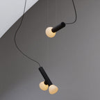 Black Small Pendant Light Cylindrical Design Ceiling Light