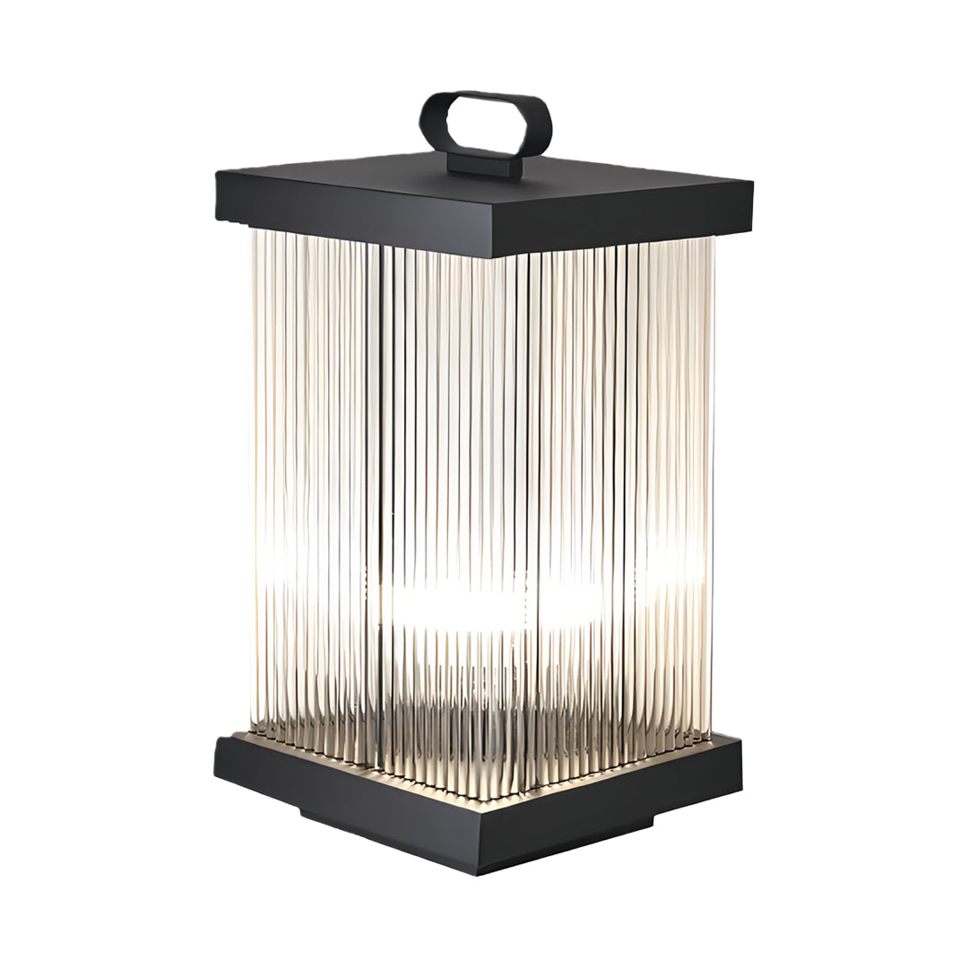 Solar Lanterns for Garden Square Ripple Waterproof Black Light