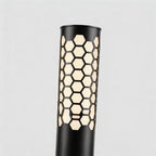Solar Powered LED Bollard Lights Modern Honeycomb Outdoor Light