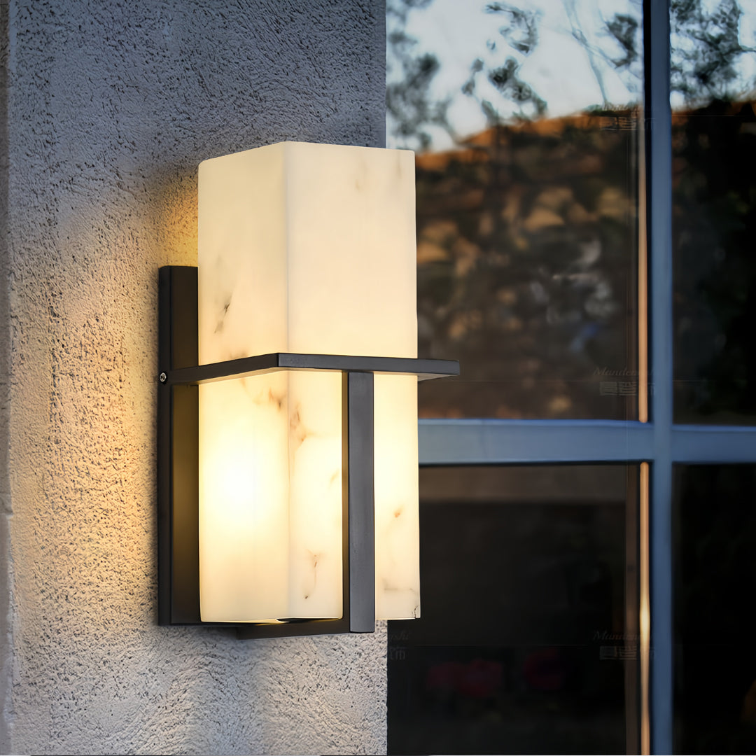 Black Wall Lights Outdoor Waterproof Fake Marble Lamp