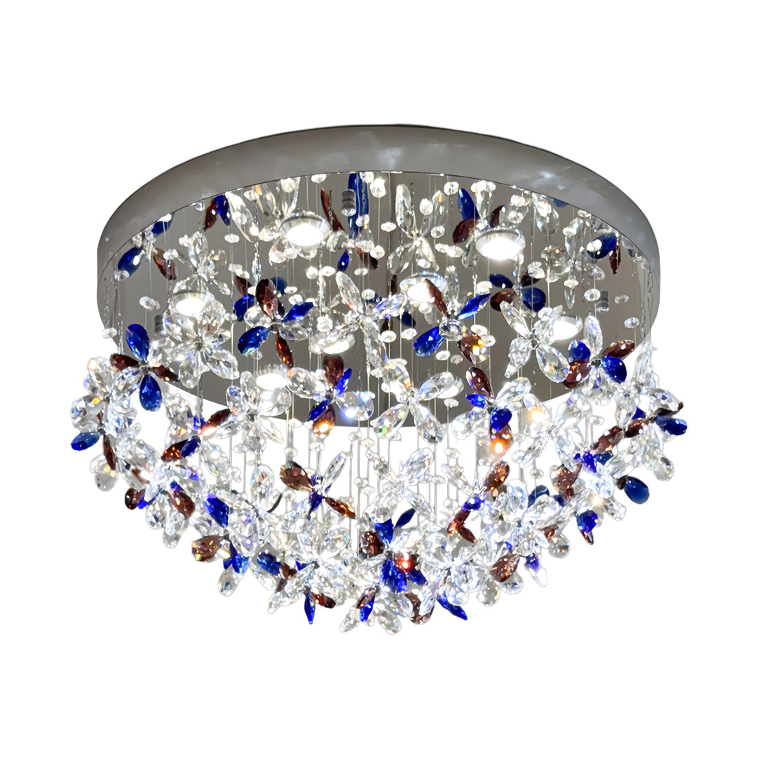 Crystal Flush Mount Lights French Round  LED Romantic Ceiling Light