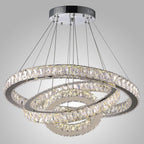 Interwoven Circle Crystal Dimmable LED Modern Chandeliers Pendant Light