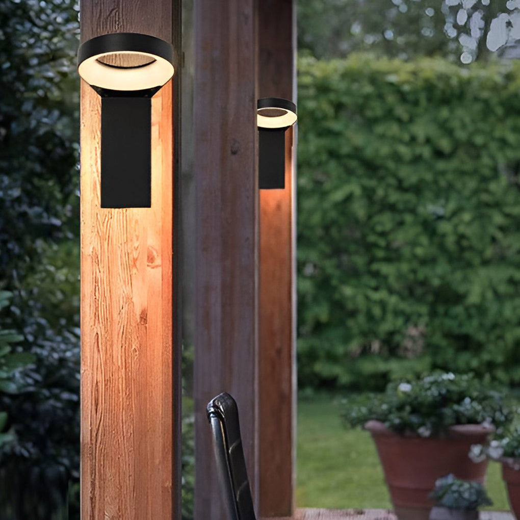 Bollard Landscape Lights LED Ring Outdoor Metal Light