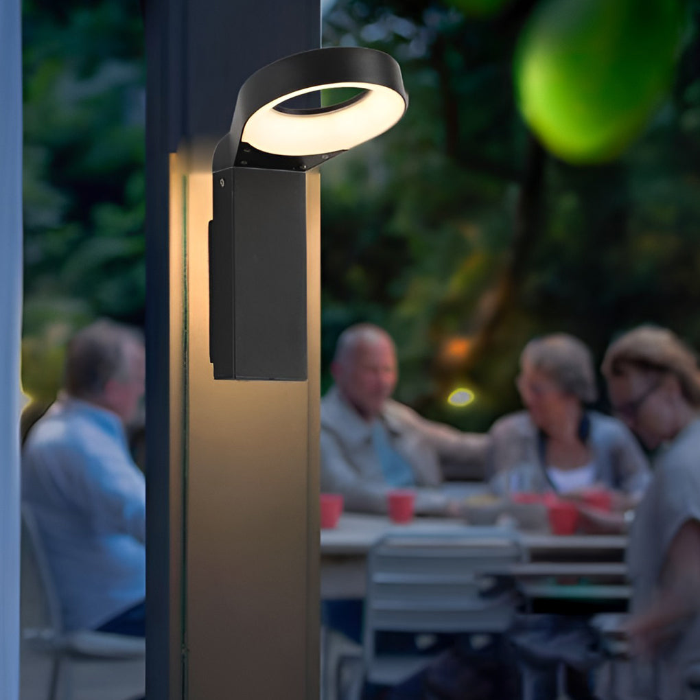 Bollard Landscape Lights LED Ring Outdoor Metal Light