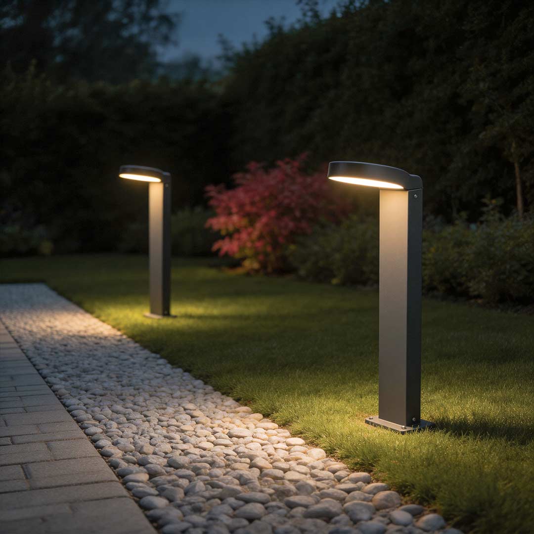 Bollard Landscape Lights LED Ring Outdoor Metal Light