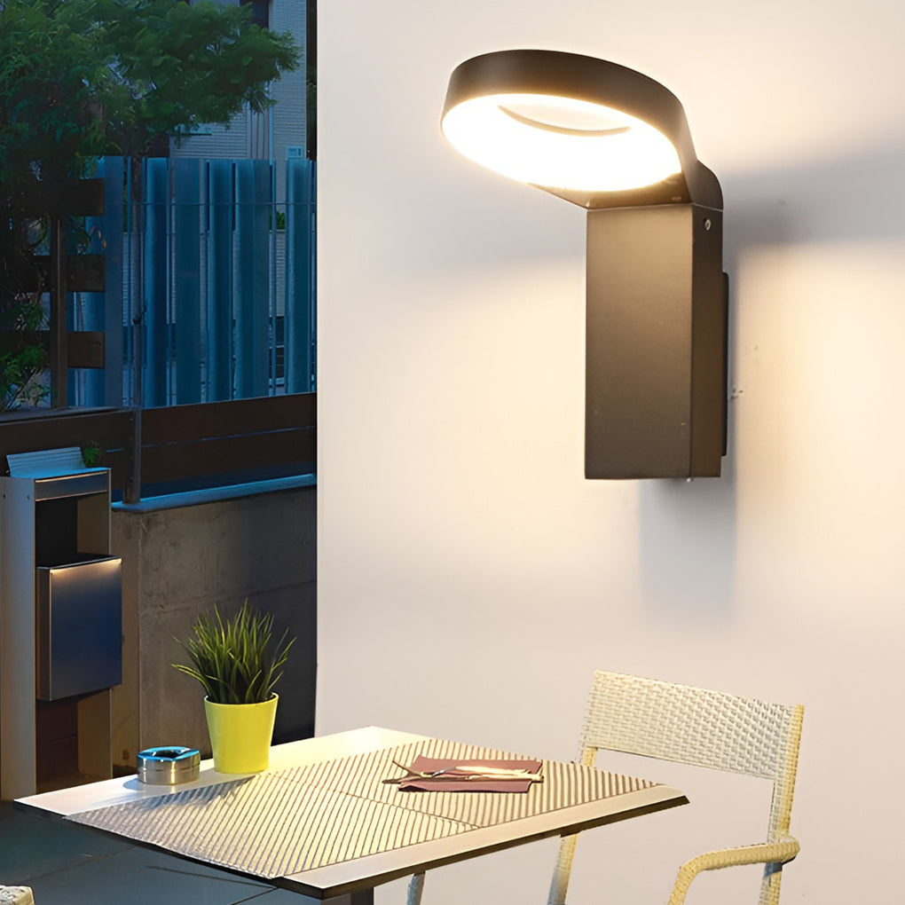 Bollard Landscape Lights LED Ring Outdoor Metal Light