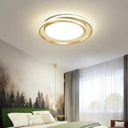 Creative Circular LED Modern Black Gold Flush Mount Ceiling Lighting for Bedroom