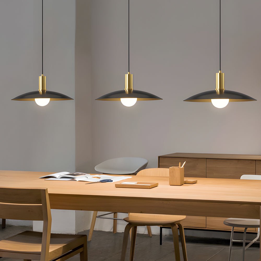 Brass Flared Pendant Light Modern Elegant LED Ceiling Fixture for Home
